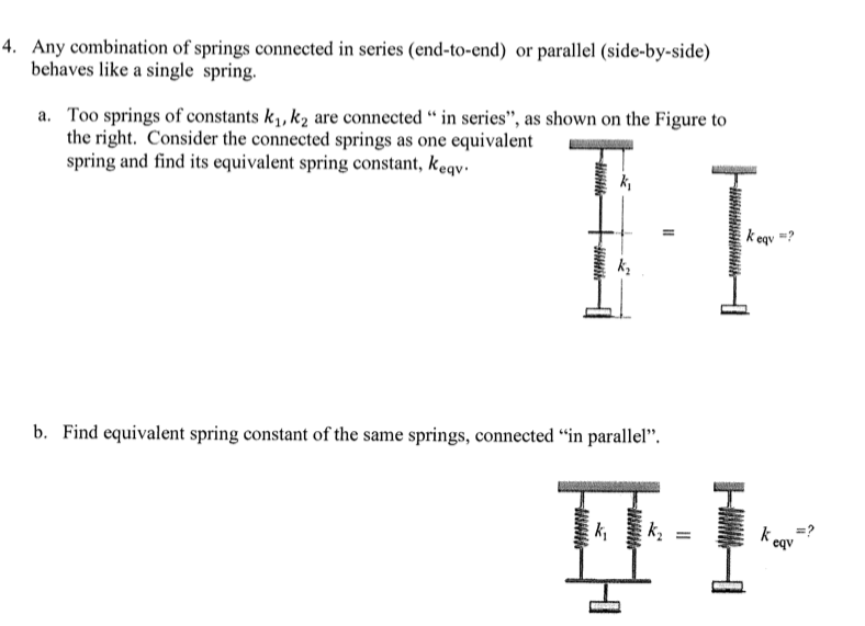 Solved Any combination of springs connected in series