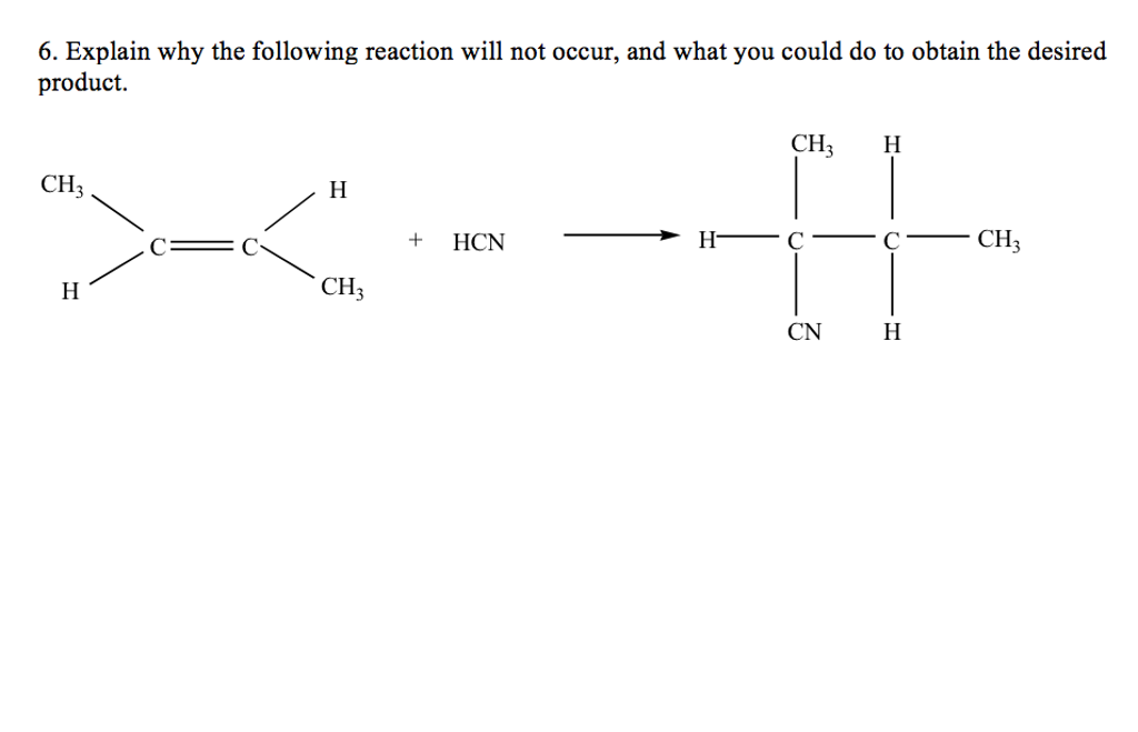 Solved Explain why the following reaction will not occur, | Chegg.com