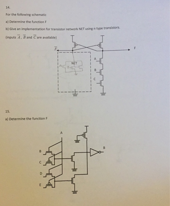 Solved For the following schematic Determine the function F | Chegg.com
