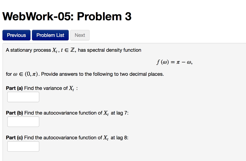 WebWork-05: Problem 3 Previous Problem List Next A | Chegg.com