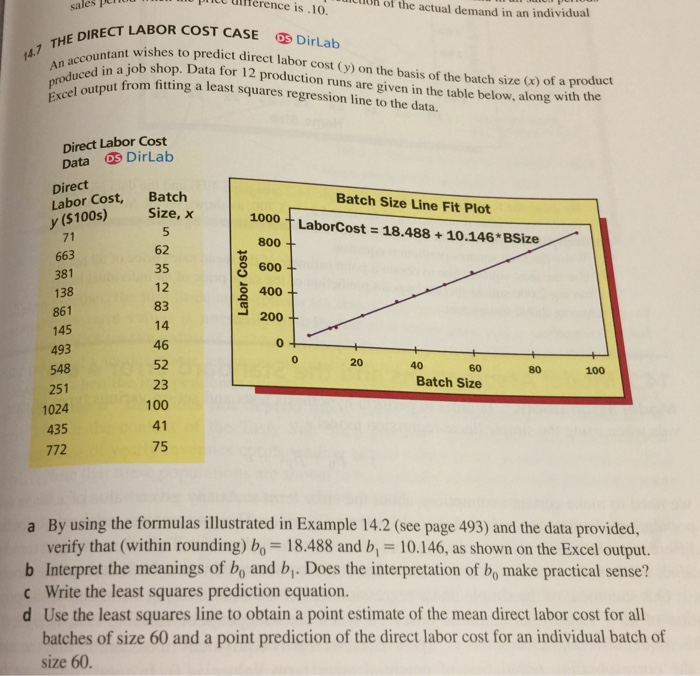 Solved An Accountant Wishes To Predict Direct Labor Cost (y) | Chegg.com