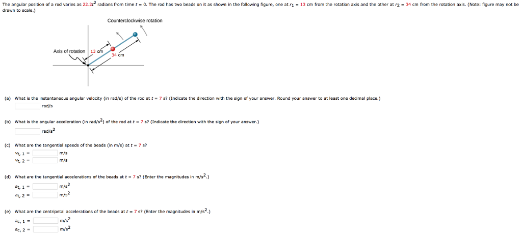Solved The angular position of a rod varies as 22.2t2 | Chegg.com