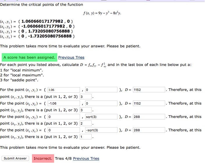 Solved For each point you listed above, calculate | Chegg.com