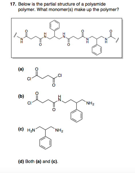 Solved Below is the partial structure of a polyamide | Chegg.com