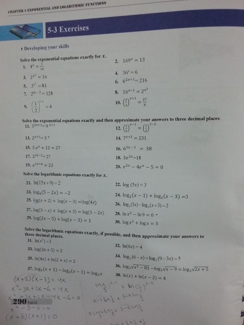 Solved CHAPTER &EXPONENTIAL AND LOGARITRNIC FUNCTIONS 5-3 | Chegg.com