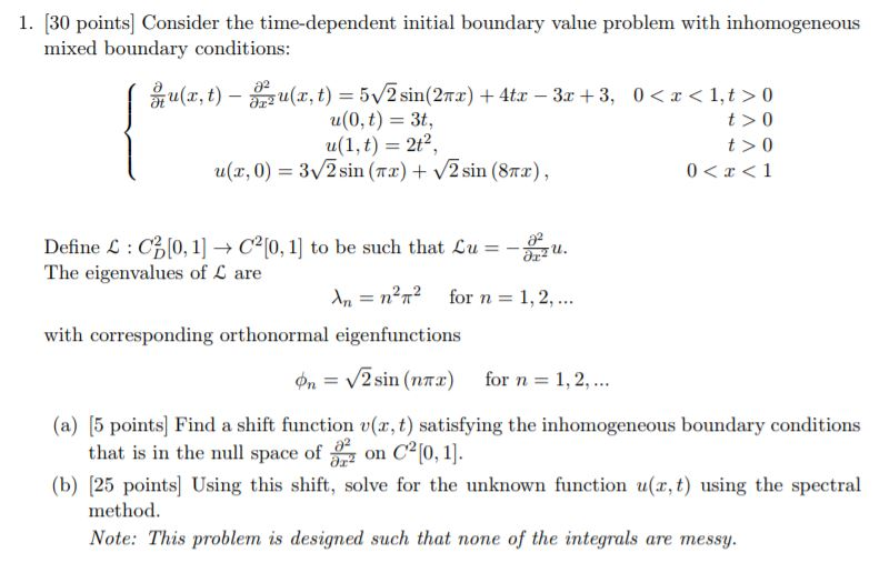 Solved Consider the timedependent initial boundary value
