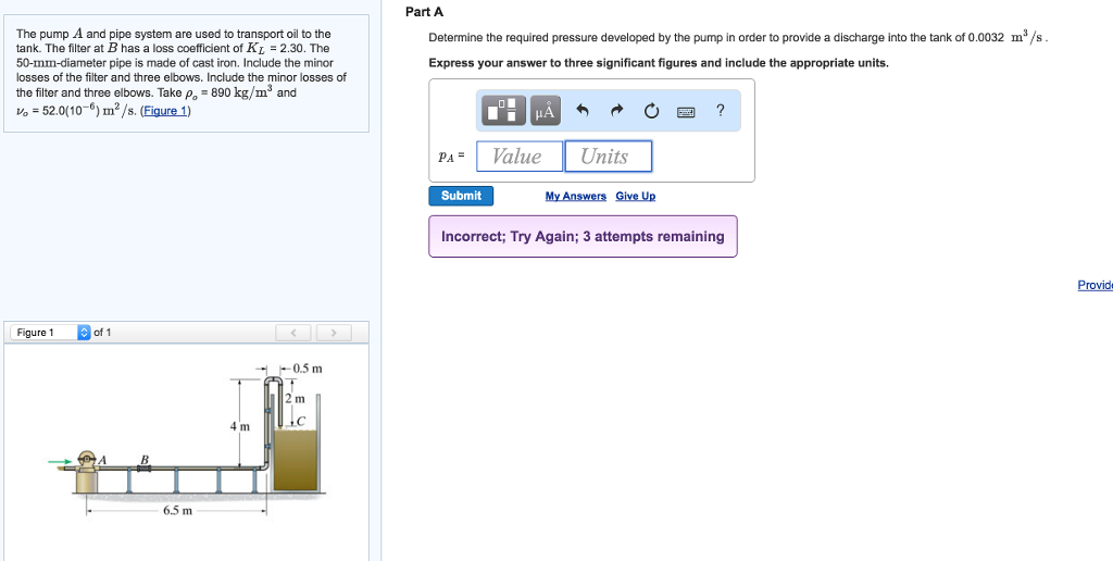 Solved The Pump A And Pipe System Are Used To Transport Oil | Chegg.com