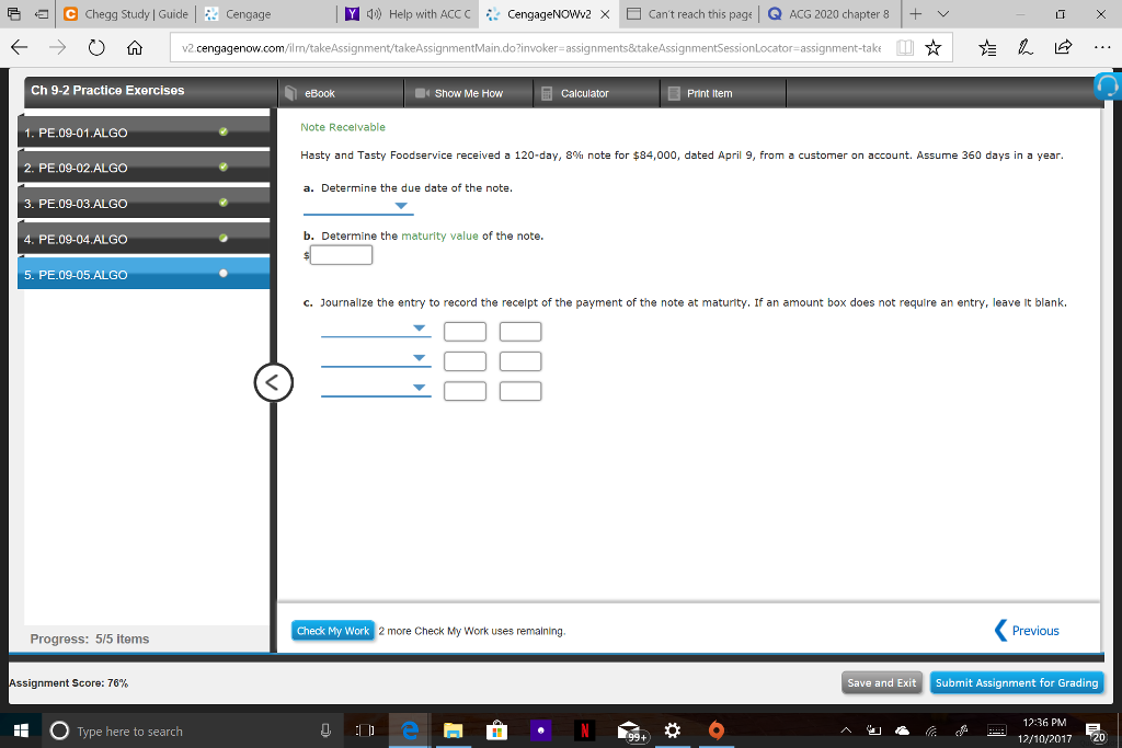 Solved: E C Chegg Study | Guide Cengage ← → V2 Cengagenow.... | Chegg.com