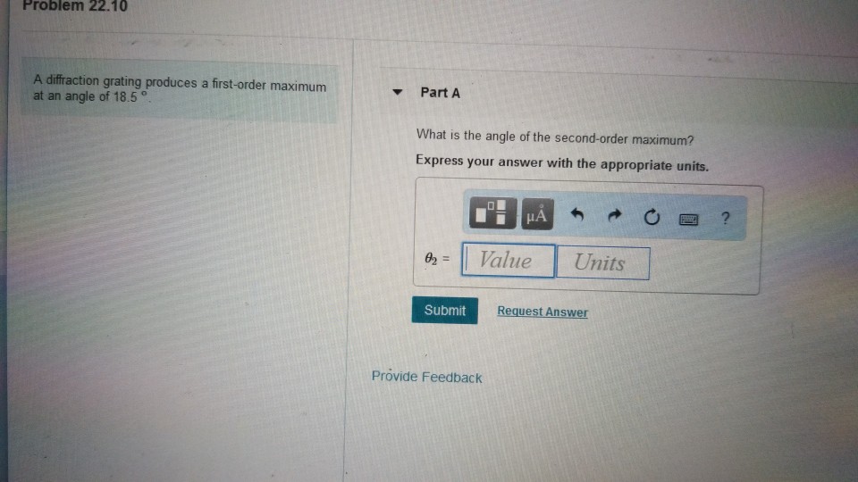Solved Problem 22.10 A diffraction grating produces a | Chegg.com