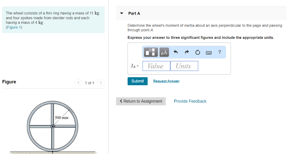 Solved The wheel consists of a thin ring having a mass of 11