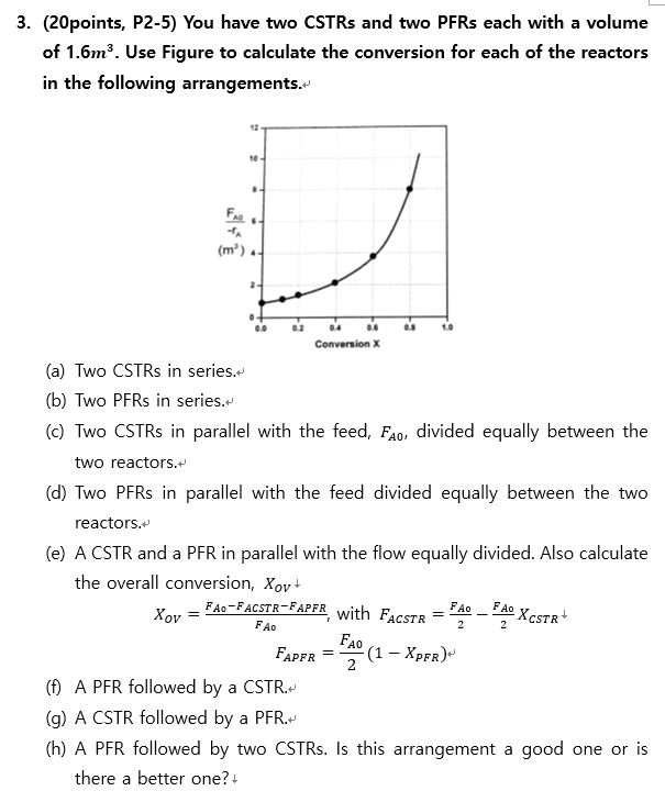 Solved 3. (20points, P2-5) You Have Two CSTRs And Two PFRs | Chegg.com