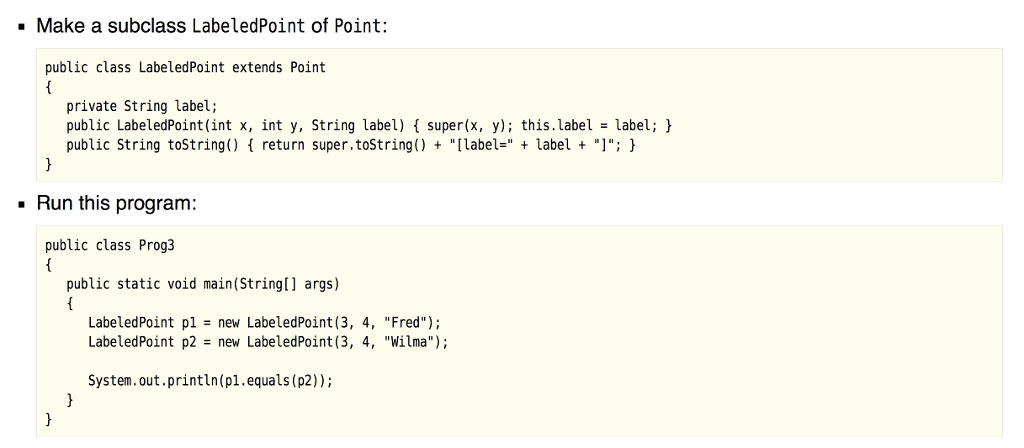 Solved . Define a class Point2 like this: public class | Chegg.com
