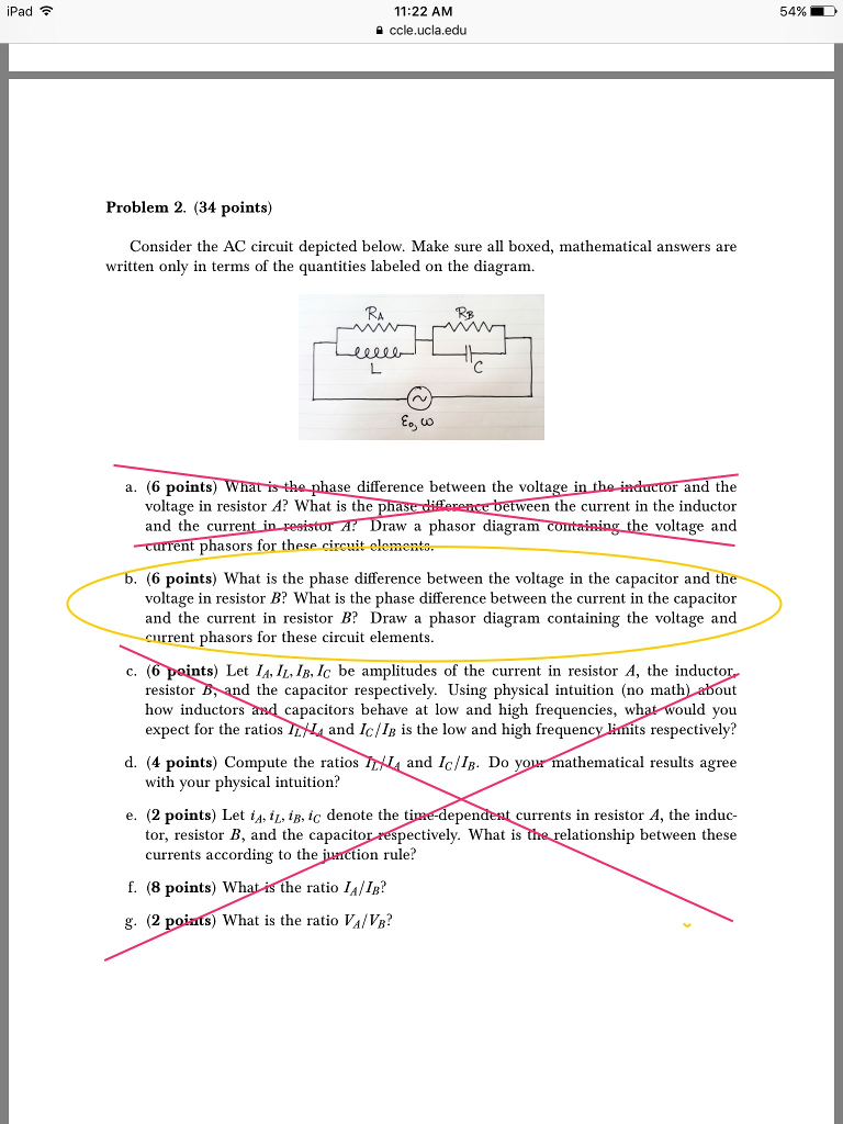 Solved Consider the AC circuit depicted below. Make sure all | Chegg.com