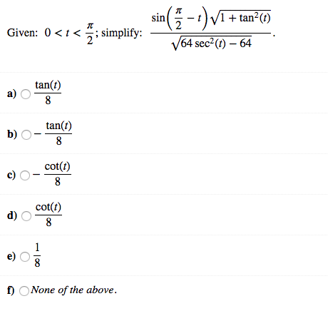 Solved -1| V1 + tan2(t) ; simplify sint)vmno Given: 0