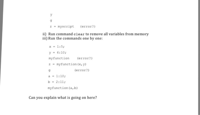 Solved 5) Compare a script and a function a) Write a script: | Chegg.com