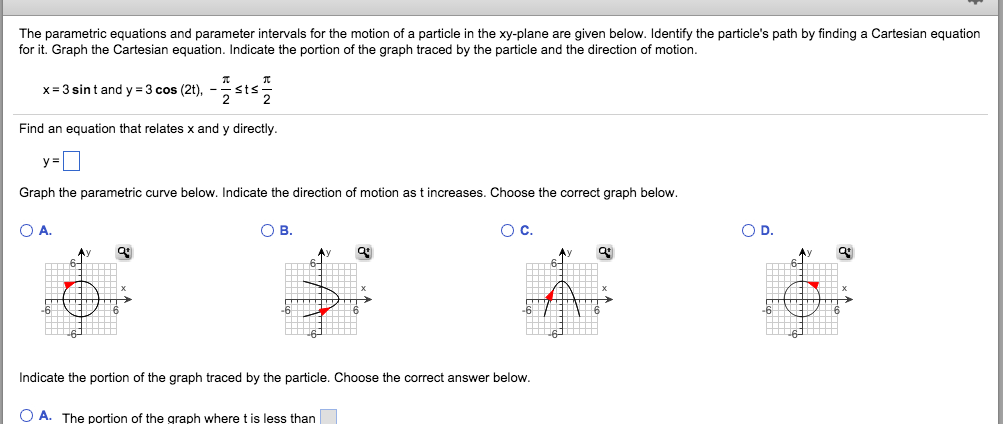 Solved The parametric equations and parameter intervals for | Chegg.com