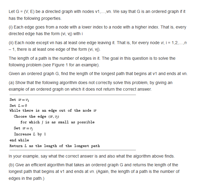 Solved Let G = (V, E) be a directed graph with nodes v1, | Chegg.com