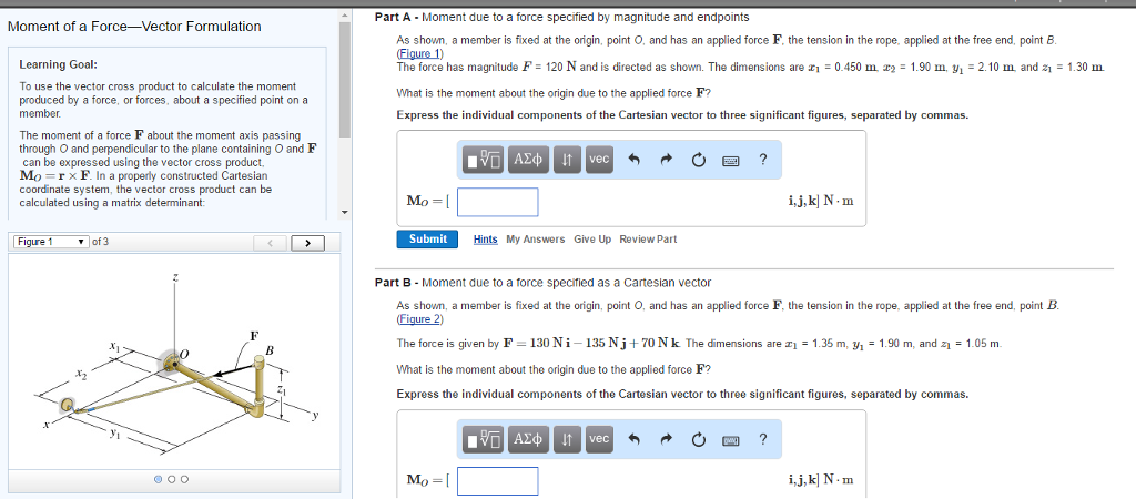 Solved To use the vector cross product to calculate the | Chegg.com