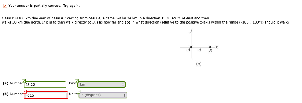 Solved Oasis B Is 8.0 Km Due East Of Oasis A. Starting From | Chegg.com