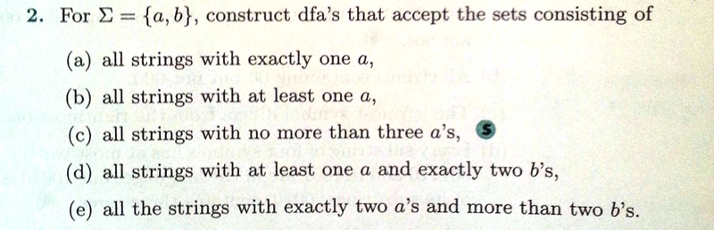 Solved For Sum = {a, B}, Construct Dfa's That Accept The | Chegg.com