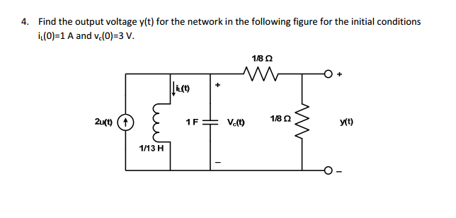 Find the output voltage y(t) for the network in the | Chegg.com