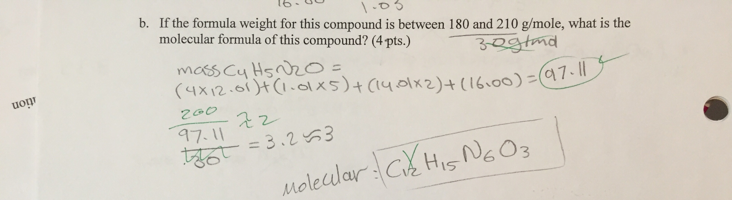 If the formula weight for this compound is between | Chegg.com