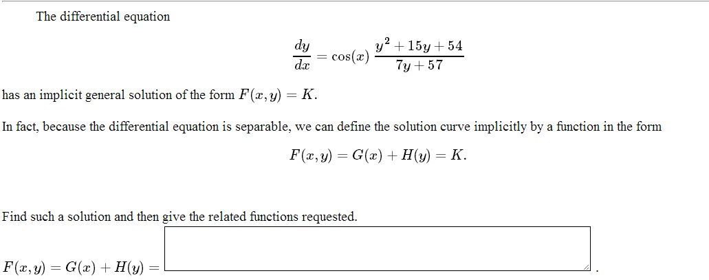 Solved The differential equation dy/dx=cos(x) | Chegg.com