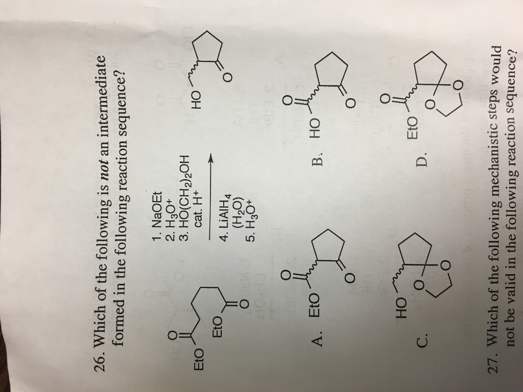 Solved ?which of the following is not an intermediate formed | Chegg.com