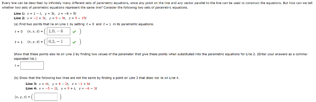 Solved Every line can be described by infinitely many | Chegg.com
