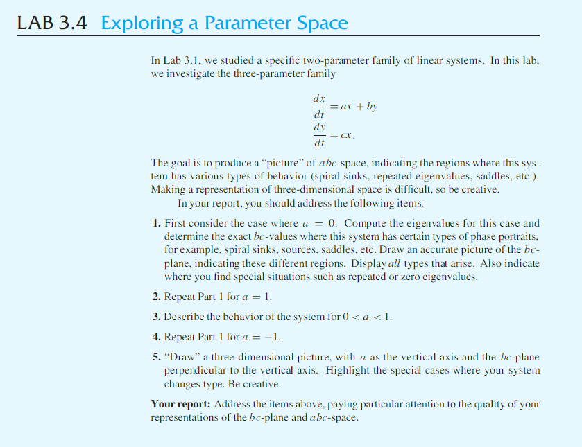 In Lab 3.1, we studied a specific two-parameter | Chegg.com