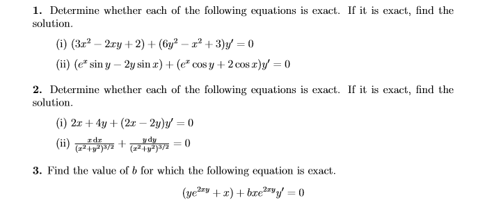 Solved Determine whether each of the following equations is | Chegg.com