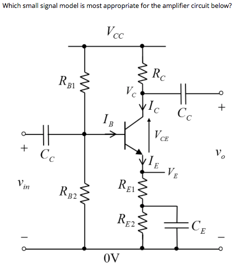 Solved Which small signal model is most appropriate for the | Chegg.com