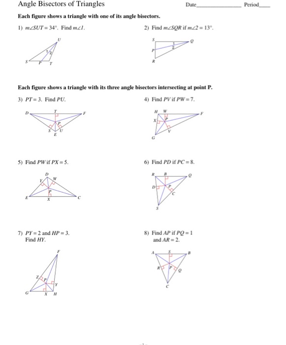 Solved Each figure shows a triangle with one or its angle | Chegg.com