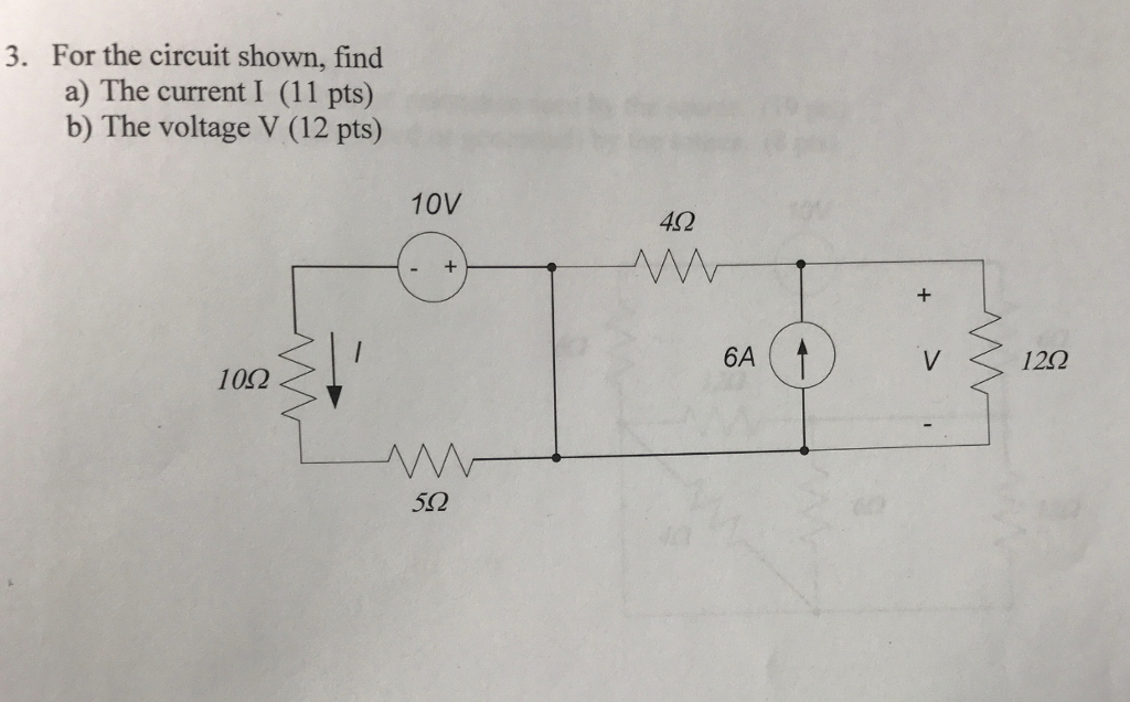 Solved For The Circuit Shown, Find A) The Current I B) The | Chegg.com