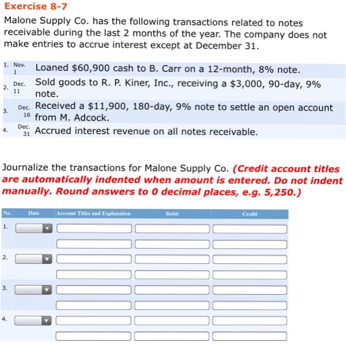 Solved Exercise 87 Malone Supply Co. has the following