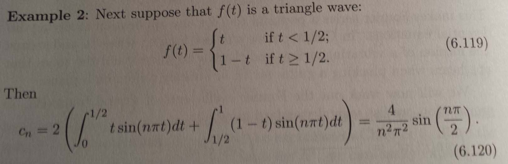 Solved By considering the expansion of the triangle wave | Chegg.com