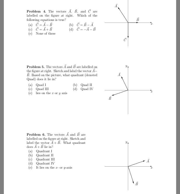 Solved Introduction to Vectors Problem 1. Which of the | Chegg.com