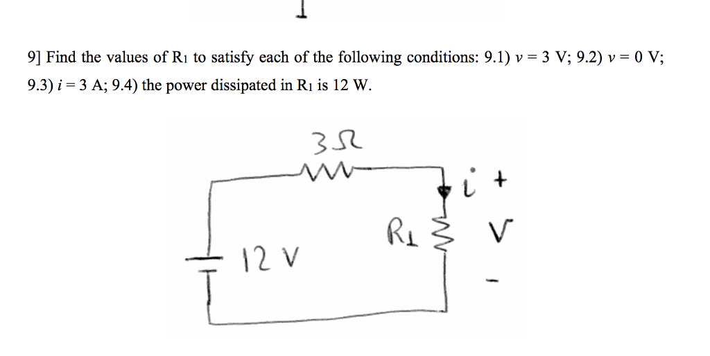 Solved 91 Find the values of R1 to satisfy each of the | Chegg.com