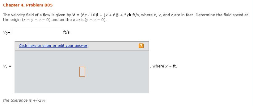 Solved The velocity field of a flow is given by V = (6z - | Chegg.com