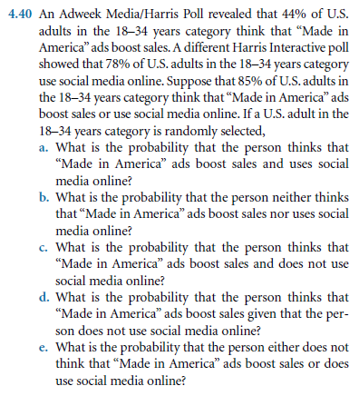 Solved 4.40 An Adweek Media/Harris Poll revealed that 44% of | Chegg.com