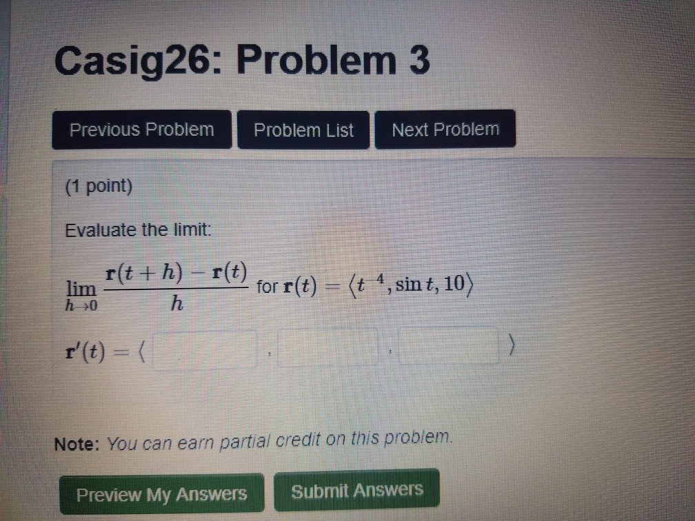 Solved Casig26: Problem 3 Previous Problem Problem List Next | Chegg.com