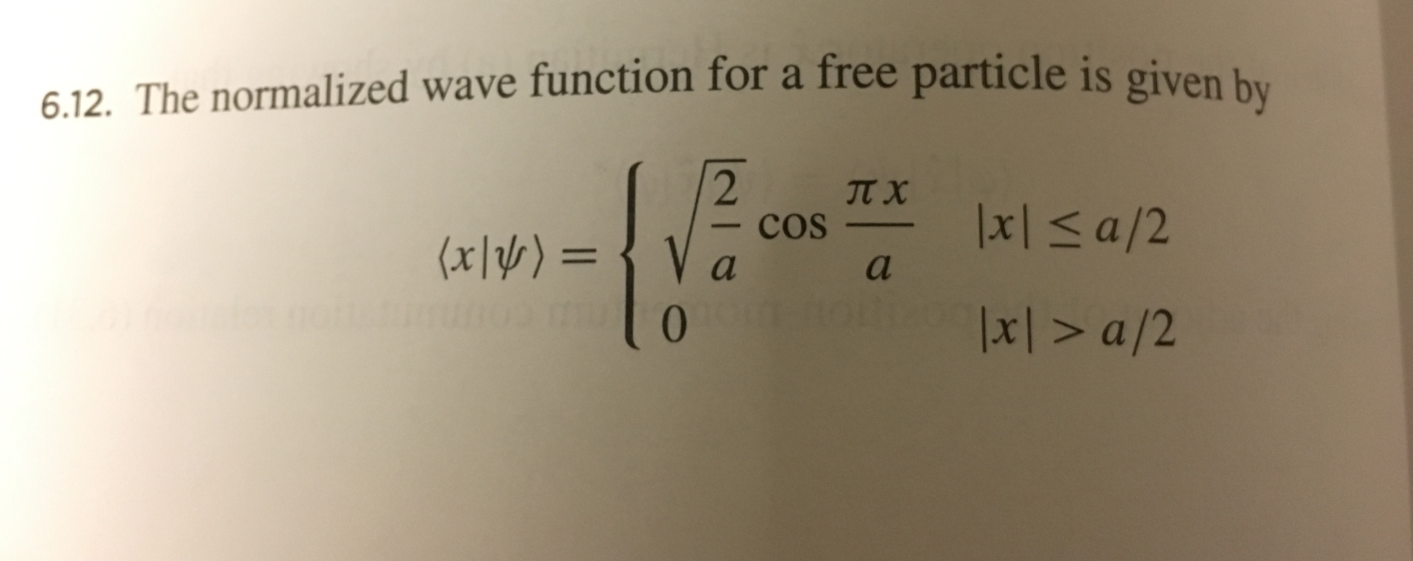 Solved The normalized wave function for a free particle is | Chegg.com