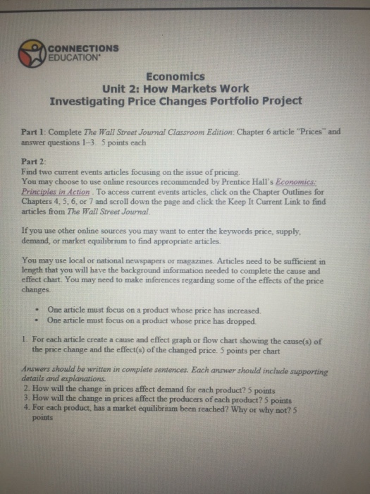 Solved Complete The Wall Street Journal Classroom Edition