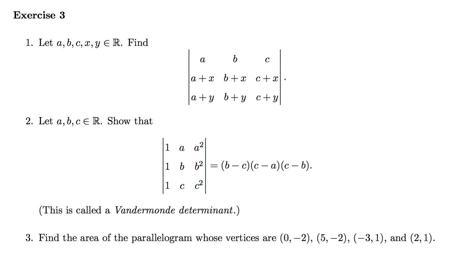 Solved Let A, B, C, X, Y R. Find |a B C A + X B + X C + X | Chegg.com