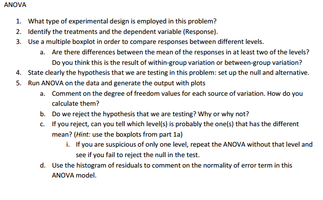 sample anova research questions