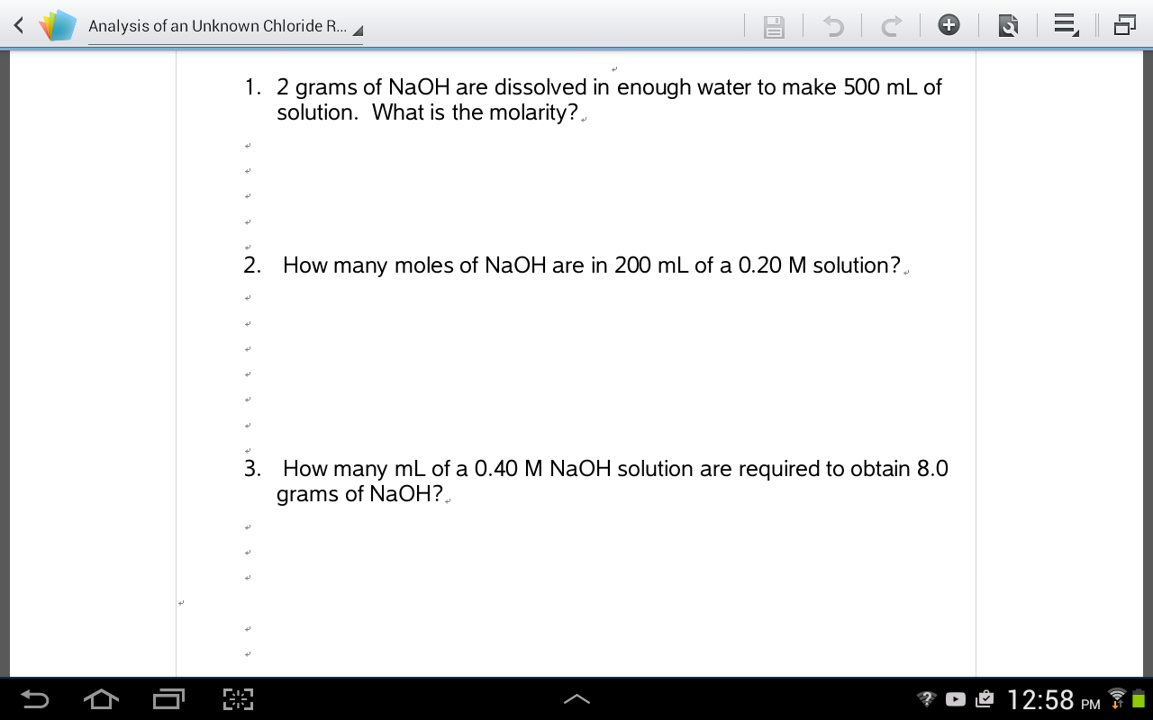 Solved 2 grams of NaOH are dissolved in enough water to make | Chegg.com