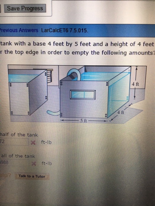 Solved A rectangular tank with a base 4feet by 5feet and a