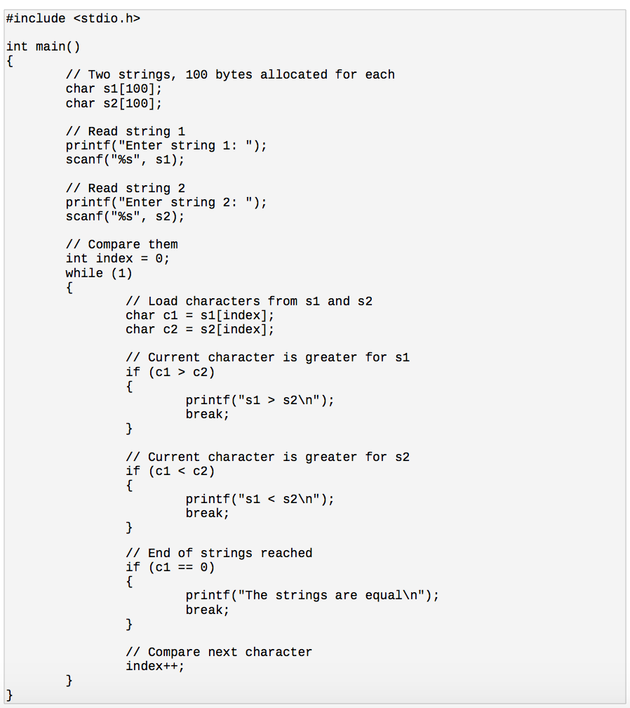 Solved The following C program asks the user for two input | Chegg.com