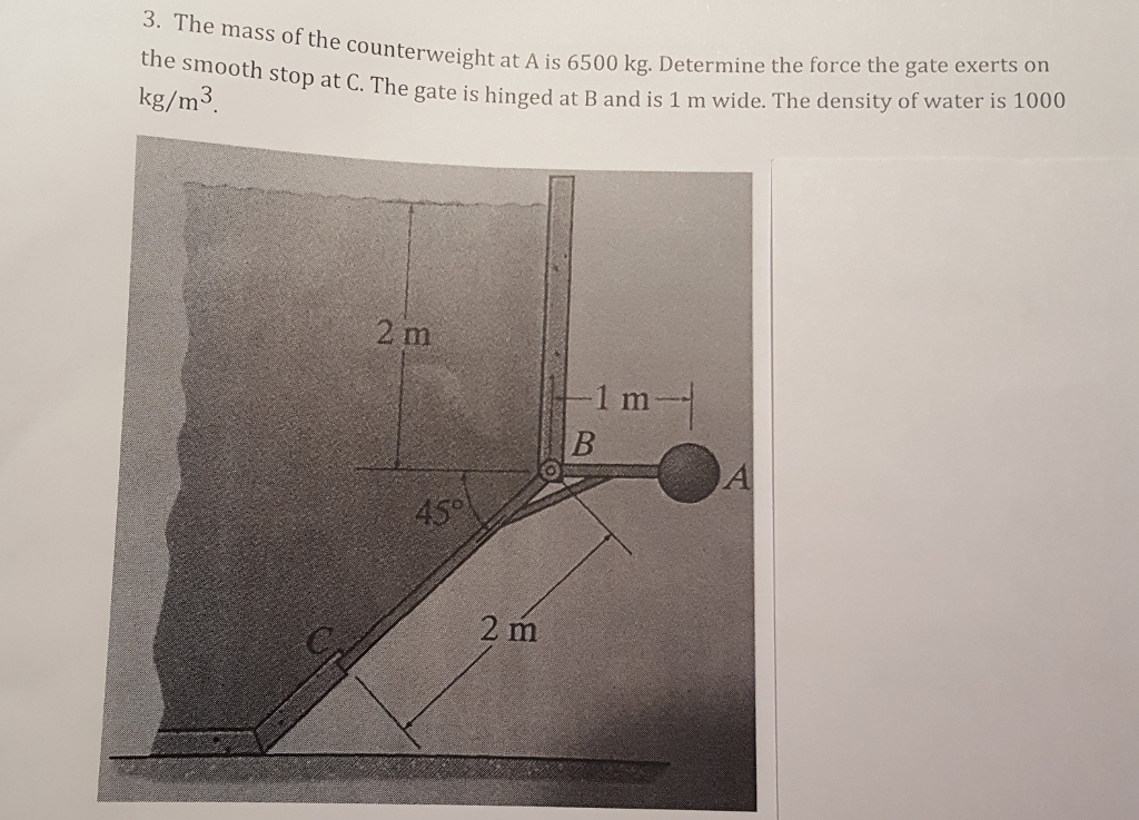 Solved The Mass Of The Counterweight At A Is 6500 Kg