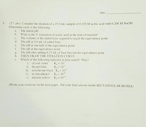 Solved Consider The Titration Of A 25.0 ML Sample Of 0.150 M | Chegg.com